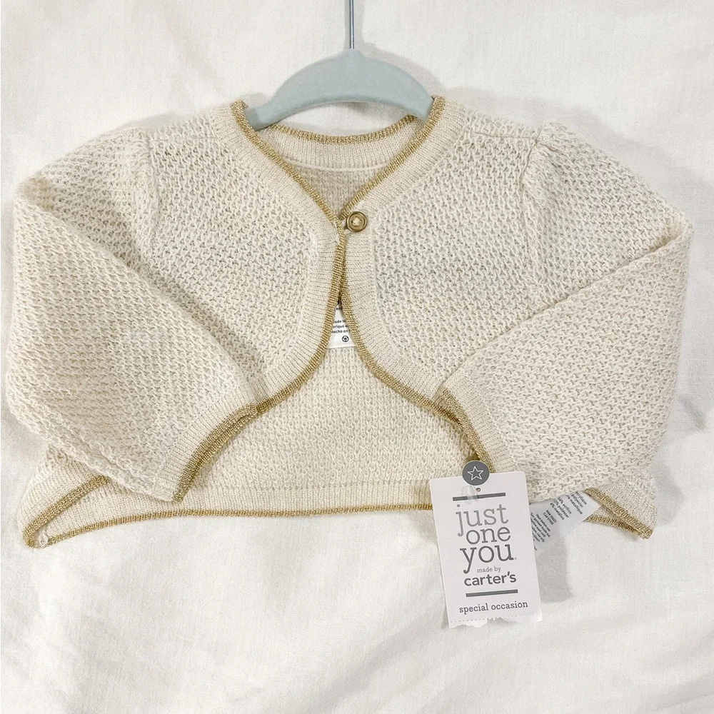 NWT Carter’s Just One You Party Dress & Sweater Size 0-3M - Picture 2 of 5